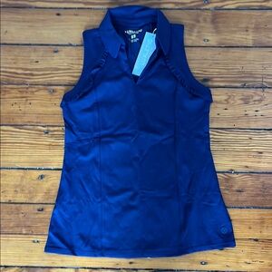 Lilly Pulitzer. NWT. Athletic sleeveless polo. Navy, size xs